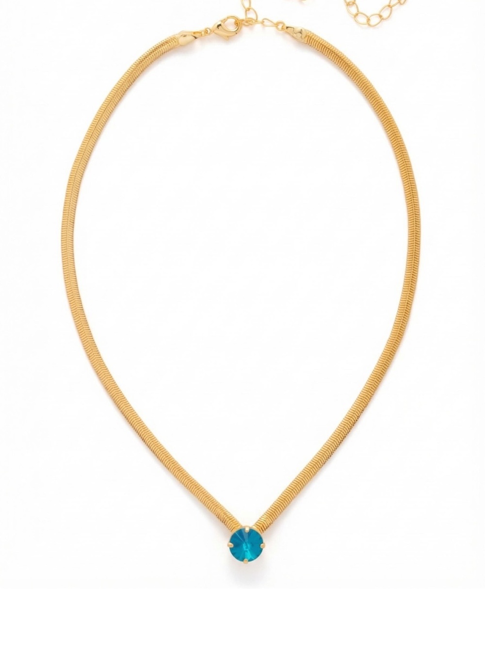 Sorrelli Gold Necklace with Blue Crystal Pendant